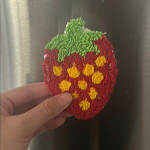 Handmade Tufted Strawberry Drink Coaster